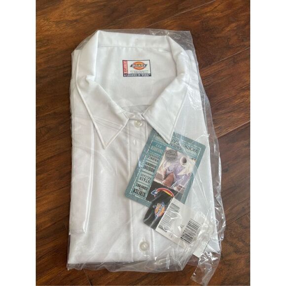Dickies Women’s Workwear Stain Resistant ButtonUp Workwear Button White Sz XL - Picture 3 of 7
